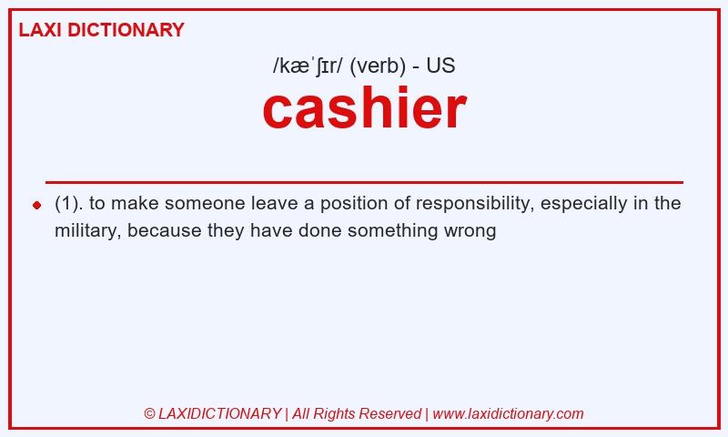 Definition cashier in American English