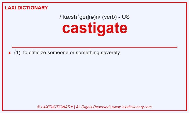Definition castigate in American English