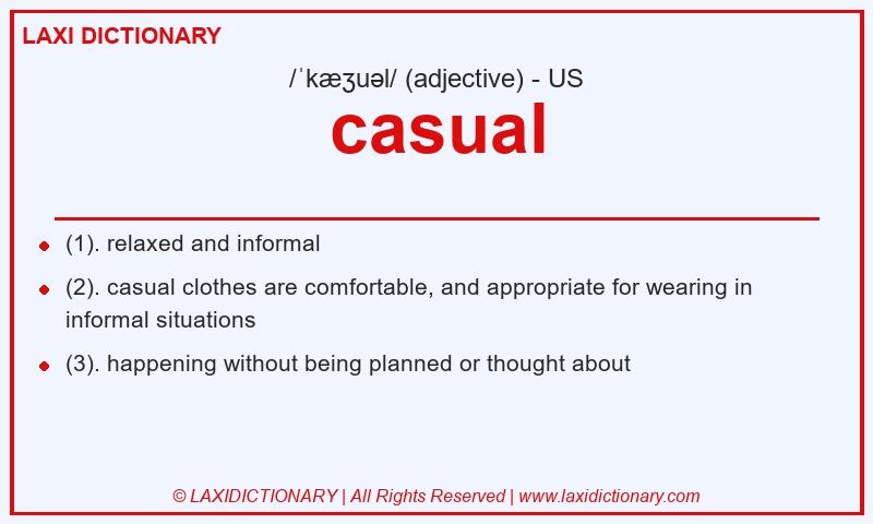 Definition casual in American English