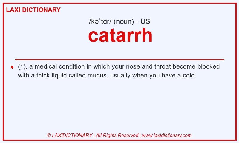 Definition catarrh in American English