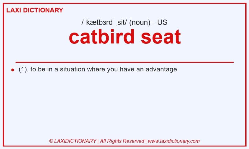 Definition catbird seat in American English