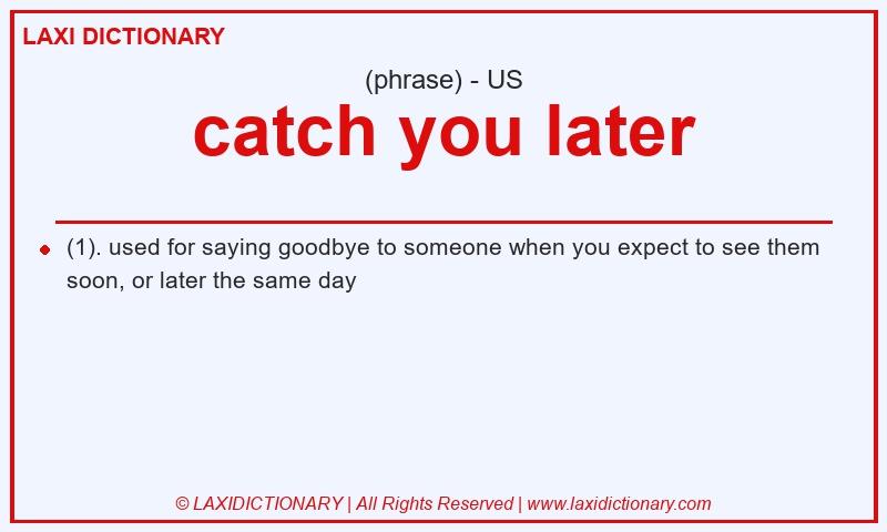 Definition catch you later in American English