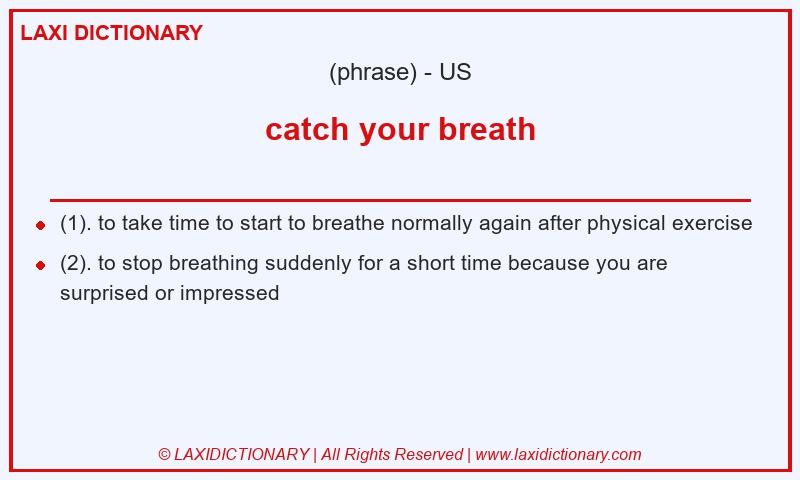 Definition catch your breath in American English