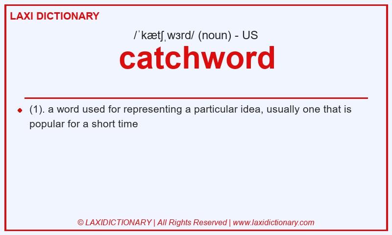 Definition catchword in American English
