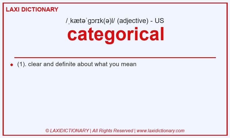 Definition categorical in American English