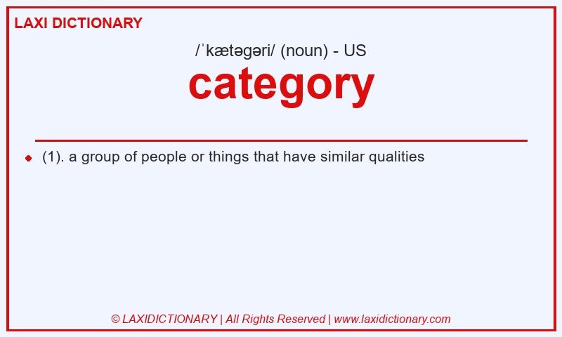 Definition category in American English