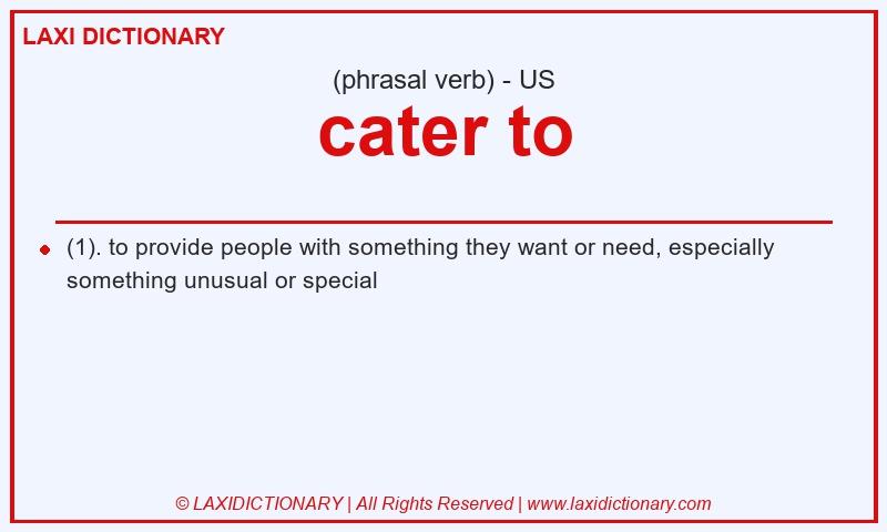 Definition cater to in American English