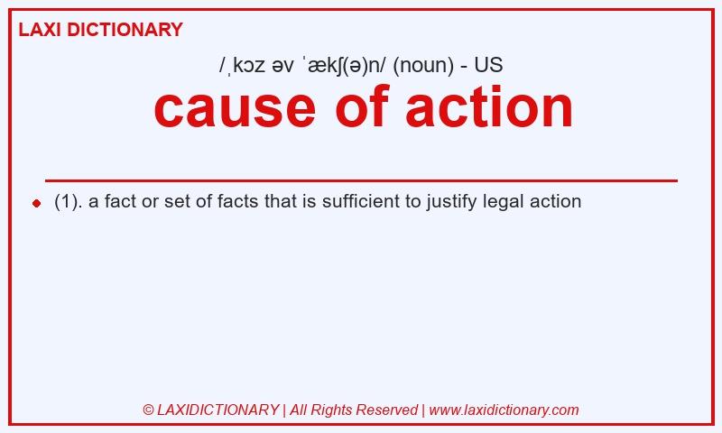 Definition cause of action in American English