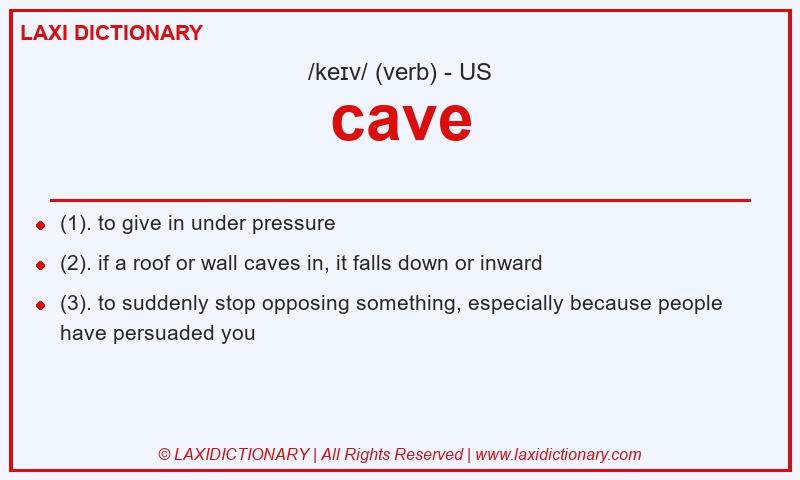 Definition cave in American English