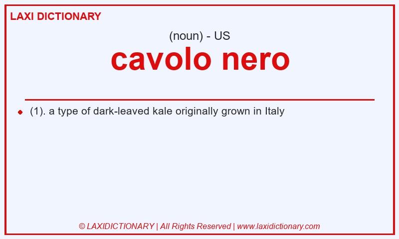 Definition cavolo nero in American English