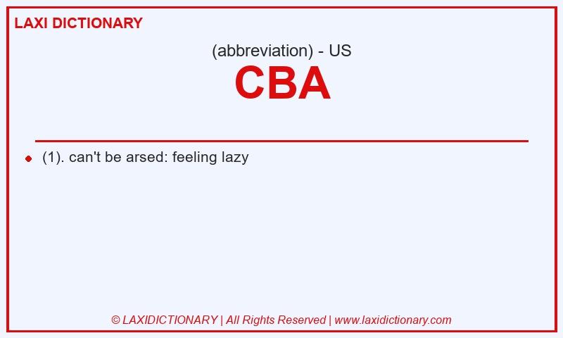 Definition CBA in American English