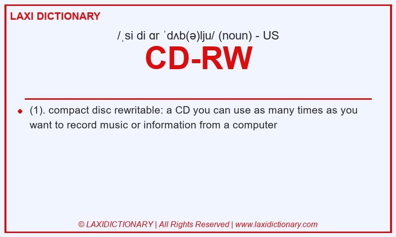 Definition CD-RW in American English