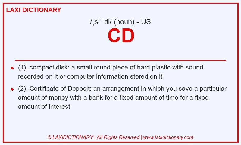 Definition CD in American English
