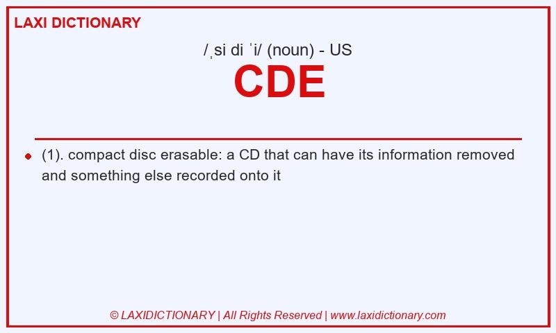 Definition CDE in American English