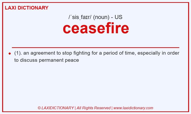 Definition ceasefire in American English