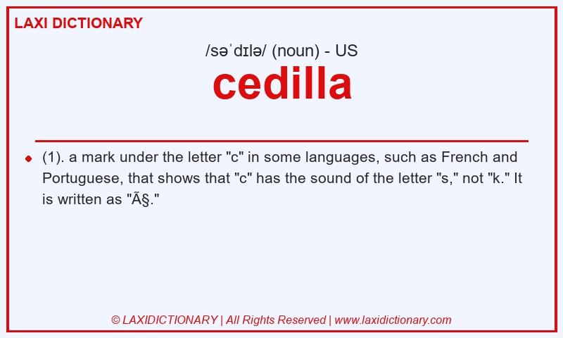 Definition cedilla in American English