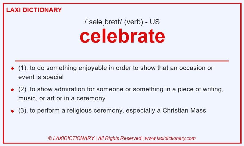 Definition celebrate in American English