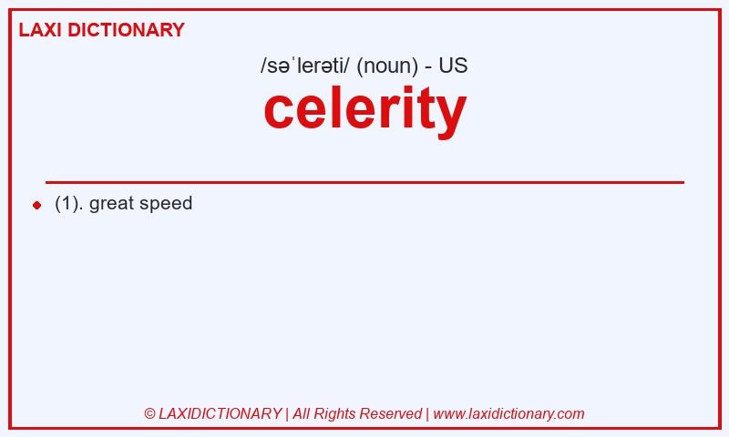 Definition celerity in American English