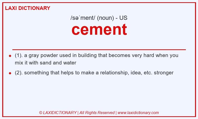 Definition cement in American English