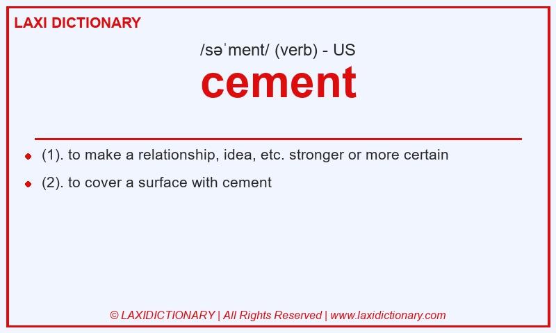 Definition cement in American English