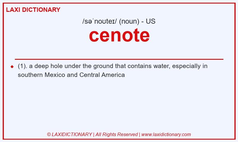 Definition cenote in American English