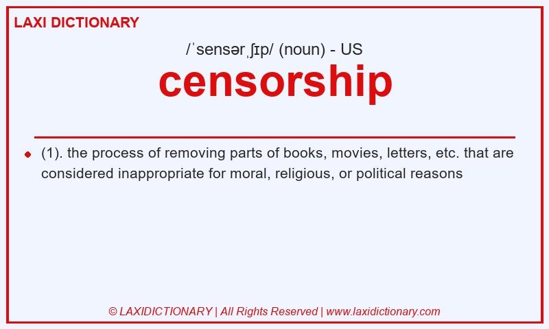 Definition censorship in American English