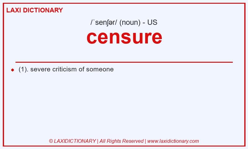 Definition censure in American English