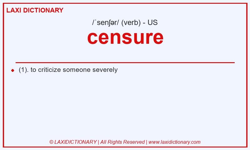 Definition censure in American English