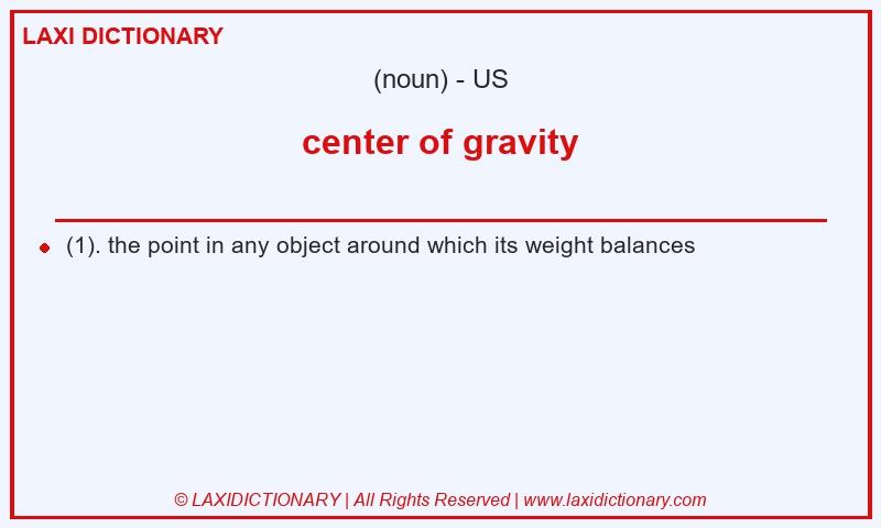 Definition center of gravity in American English