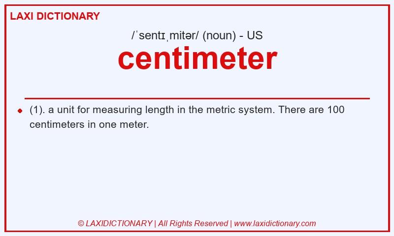 Definition centimeter in American English