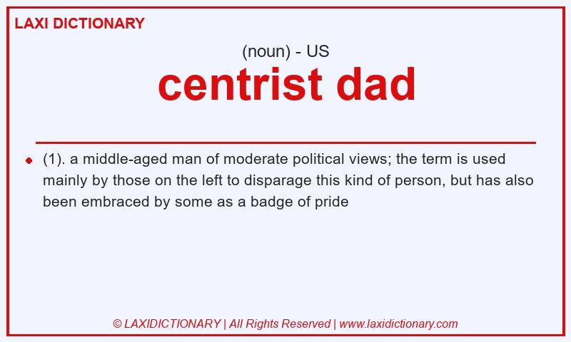 Definition centrist dad in American English