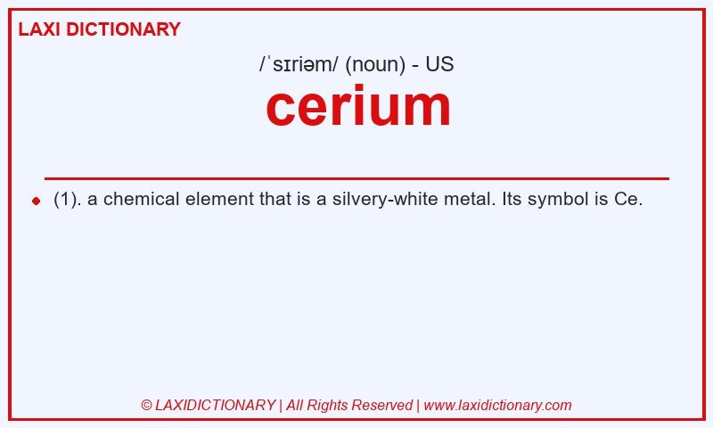 Definition cerium in American English