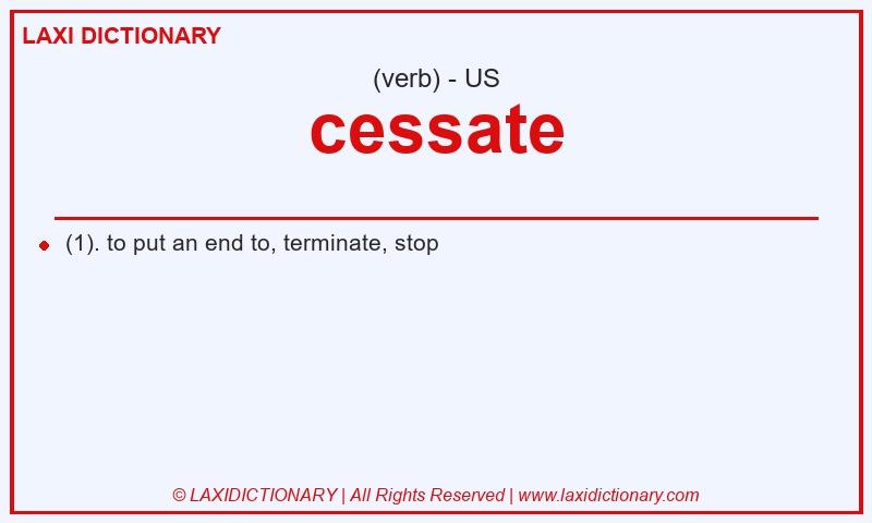 Definition cessate in American English