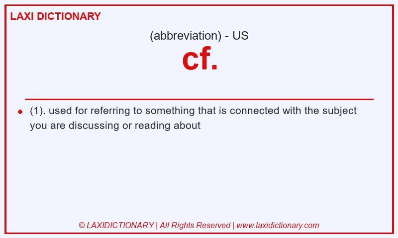 Definition cf. in American English