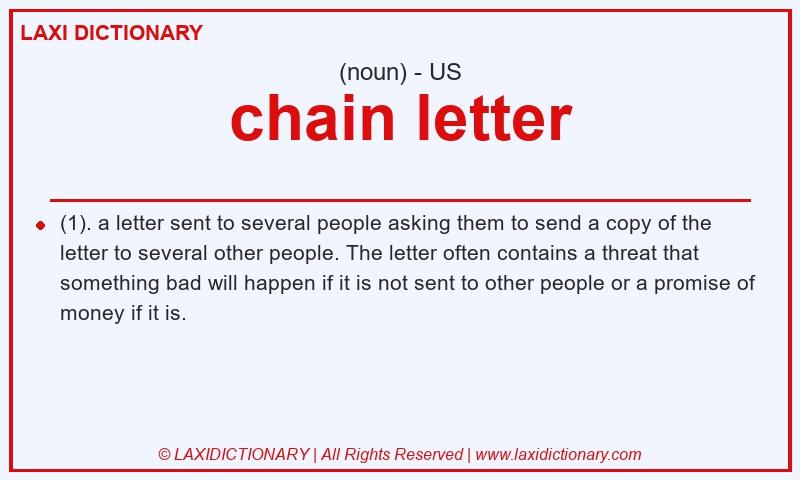 Definition chain letter in American English