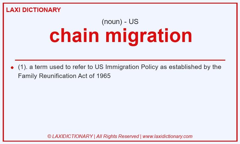 Definition chain migration in American English