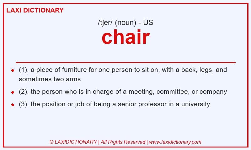 Definition chair in American English