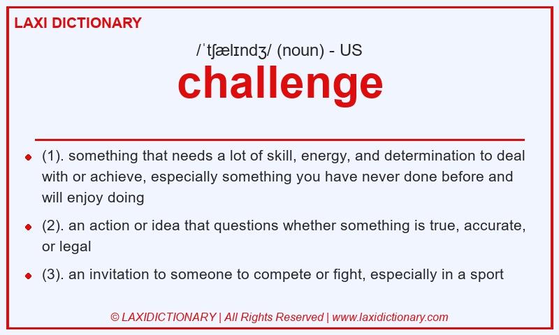 Definition challenge in American English