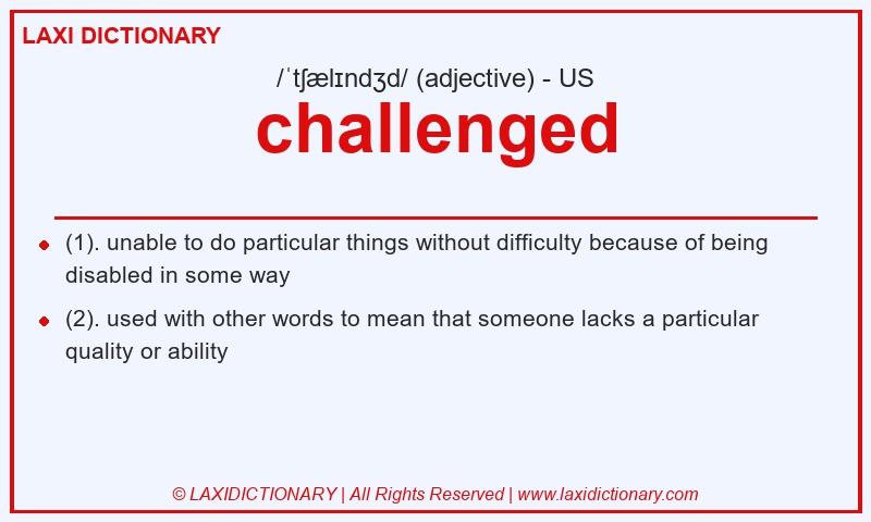 Definition challenged in American English