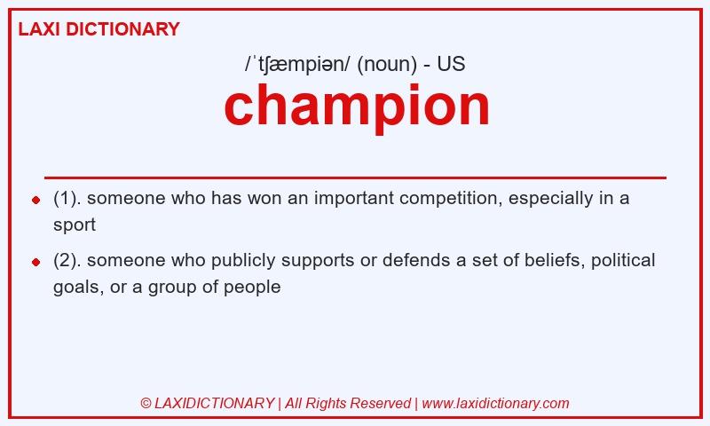 Definition champion in American English