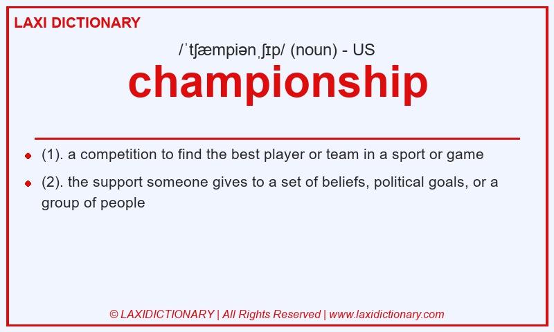 Definition championship in American English