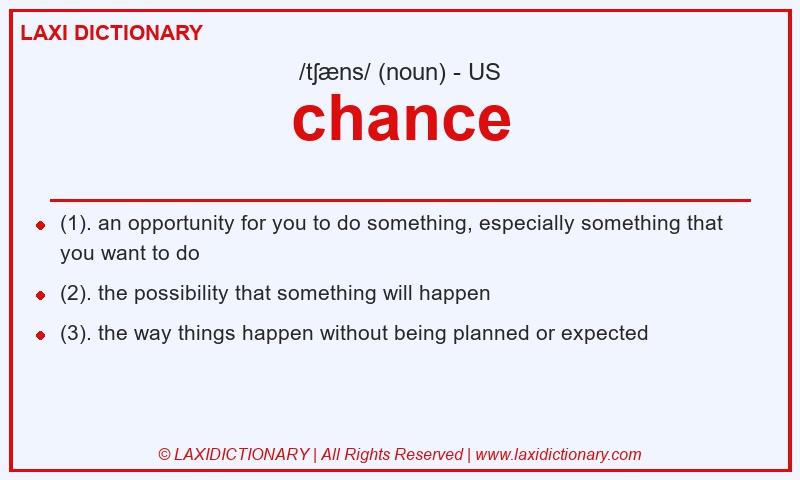 Definition chance in American English