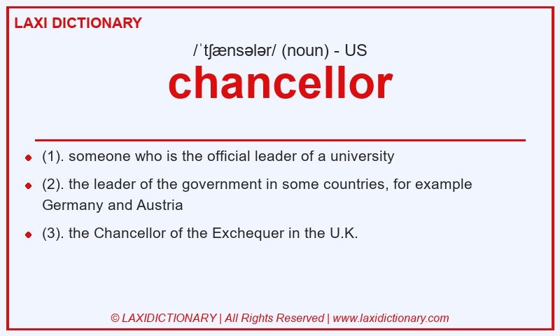 Definition chancellor in American English