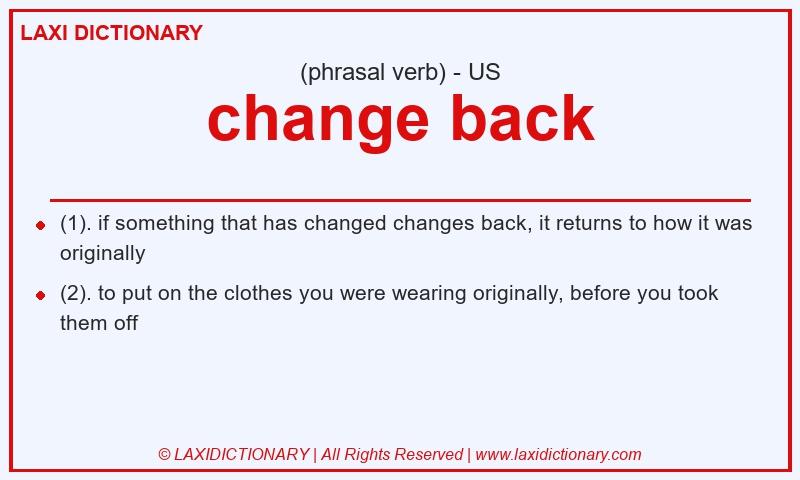 Definition change back in American English