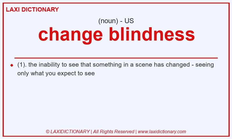 Definition change blindness in American English