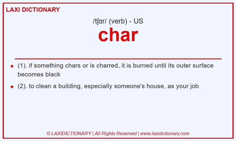 Definition char in American English