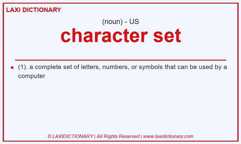 Definition character set in American English