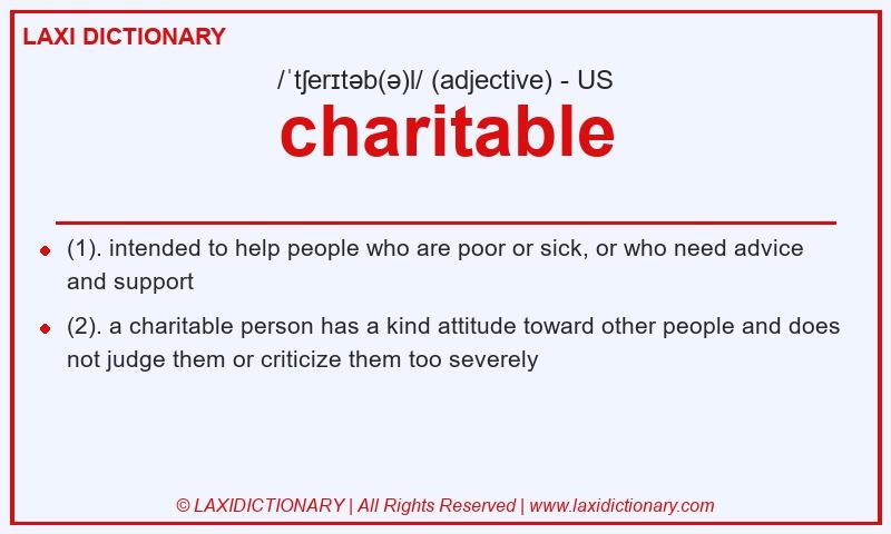 Definition charitable in American English