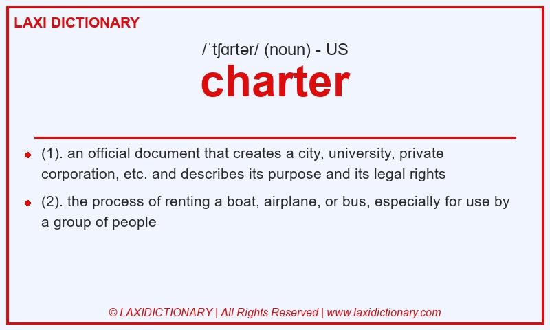 Definition charter in American English
