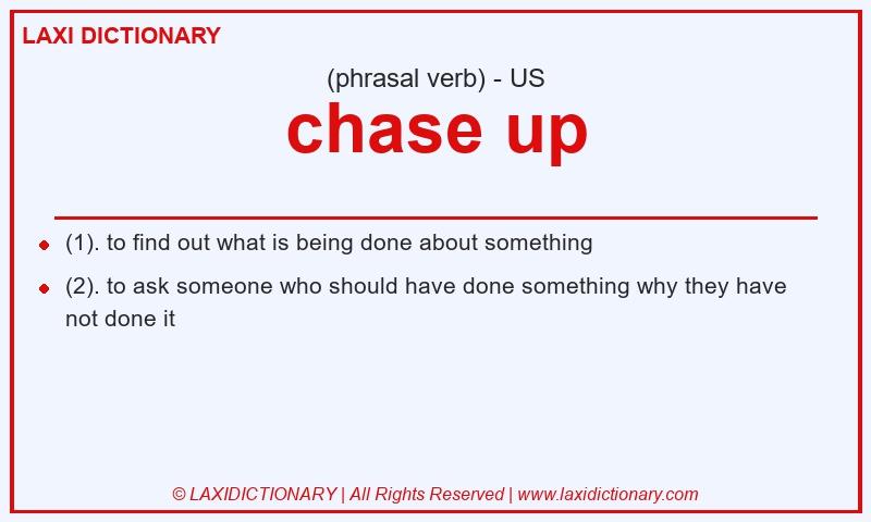 Definition chase up in American English